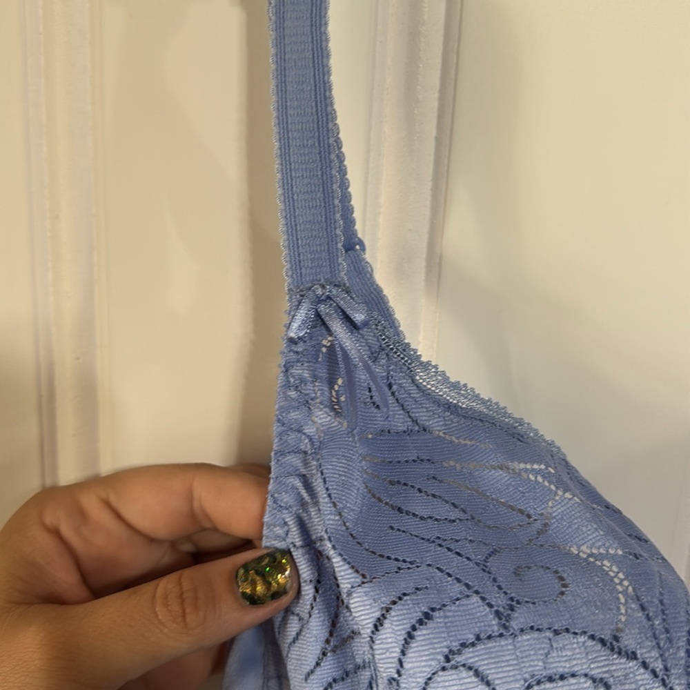 Elegant Blue Lace Bra - Picture 3 of 11
